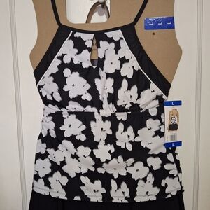Black and White Floral Tank Top
